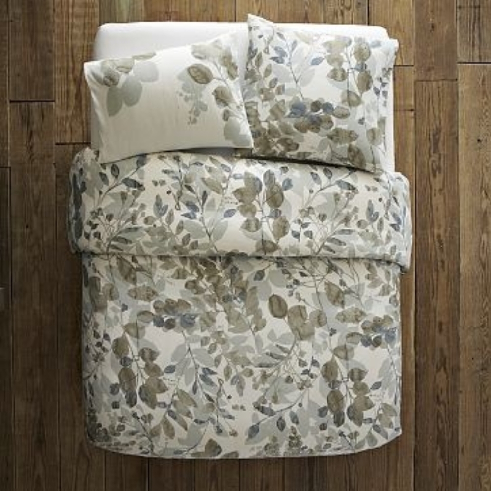 West Elm Wildland duvet, king size, Dusty Blu. 100%Organic Cotton.